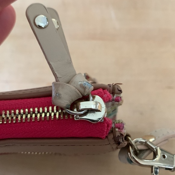 Pretty Spartina 449 linen and leather wristlet - Picture 6 of 9